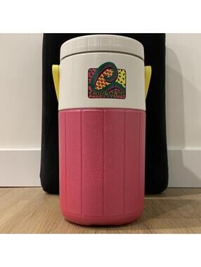 Vintage Coleman 5590 Water Cooler Flip Straw Hot Pink White 1980s neon RARE 90s